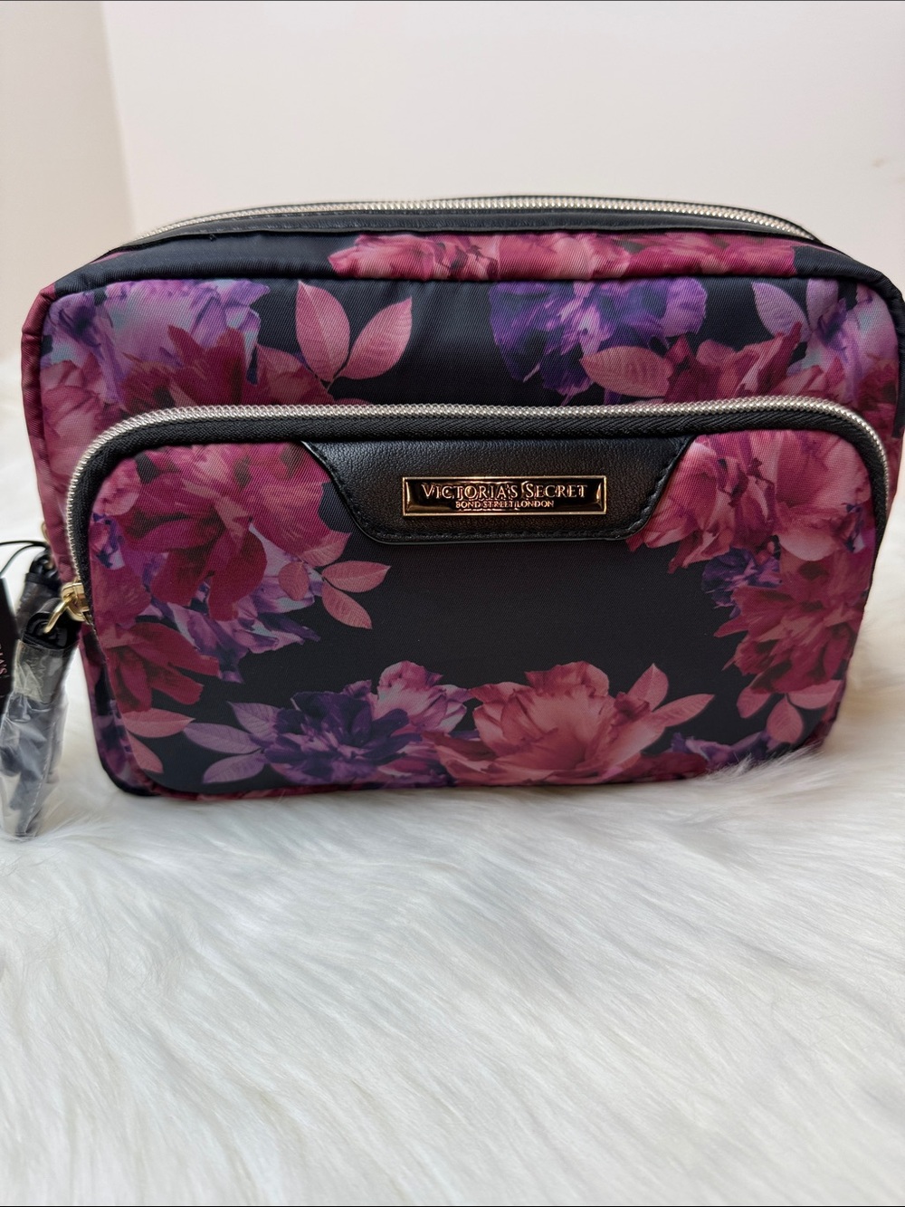 NWT HTF Victoria’s Secret Ltd Ed Glam Bag Travel Makeup Pouch in Midnight Garden